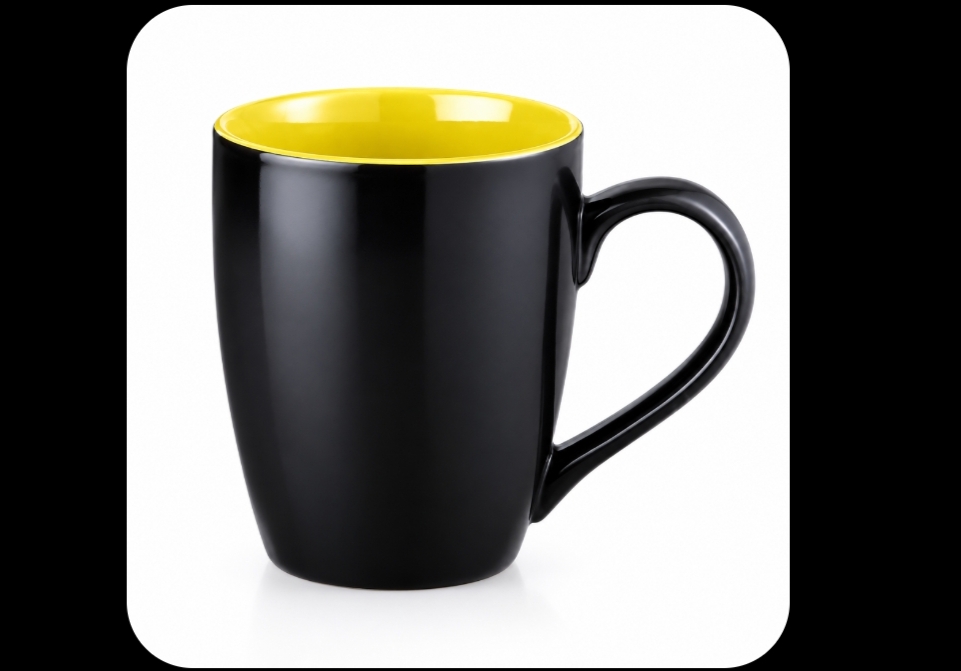 300 ML Black & Yellow Ceramic Coffee Mug